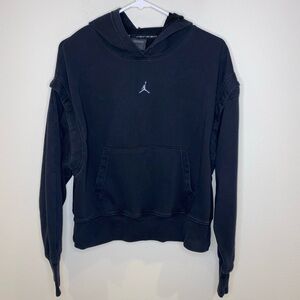 Nike Women's Air Jordan Sport Fleece Hoodie Black Size S Oversized Fit Jumpman